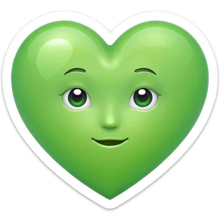 Un corazón de color verde en una tonalidad claridad con un poquito de brillitos sticker