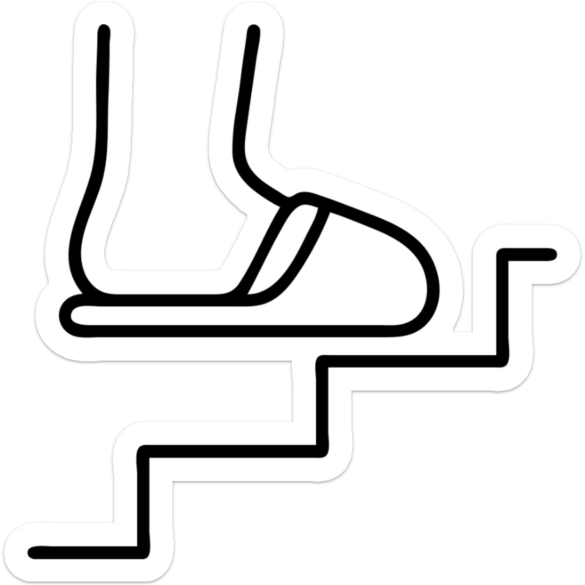 close up of a foot in a slipper on the stairs, minimal style, transparent background sticker