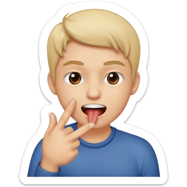 Emoji coquin avec le doigt dans le coin de la bouche 😏 avec ce regard là et cette tête qui se mord le doigt  sticker