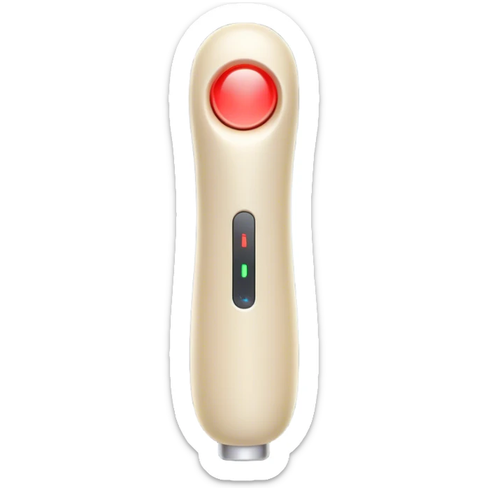Clash of Clans aesthetic: Cinematic Playful Wii Nunchuk Portrait Emoji, rendered in a 3D vector-style similar to standard emojis with minimal shading and bold, simplified shapes. A compact, distinct form with signature details, softly glowing with a nostalgic gaming charm. Simplified yet unmistakably iconic, highly detailed and consistent, glowing with a soft radiance and high shine. Stylized with a touch of retro gaming magic and a soft glowing outline, capturing the essence of a beloved gaming relic with a friendly, playful manner! sticker