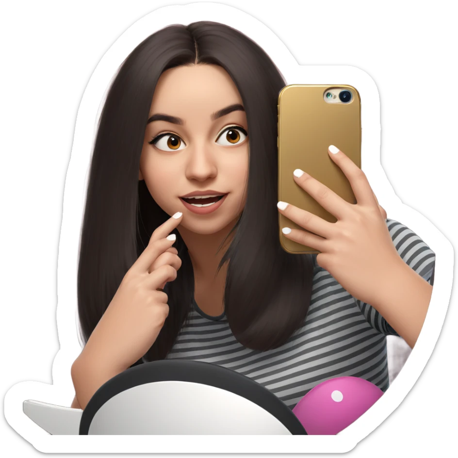 girl taking mirror selfie sticker