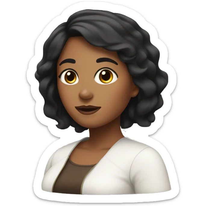 Brown skin woman with short black hair and white woman with long brown hair  sticker