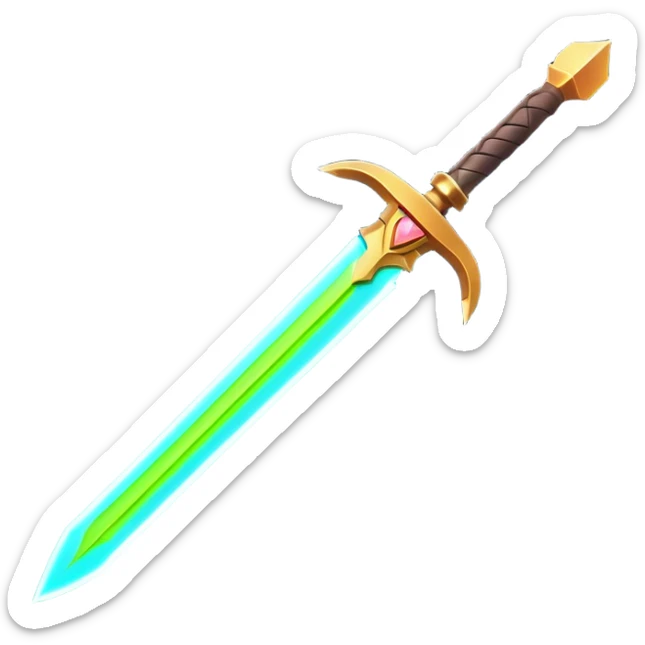 Clash of Clans aesthetic: Cinematic heroic Star Wars light sabre Emoji, rendered in a 3D vector-style similar to standard emojis with minimal shading and bold, simplified shapes. A compact, vibrant energy blade with a neon-hued, glowing edge . Stylized with a touch of interstellar elegance and a soft glowing outline, capturing the essence of a legendary energy blade with a friendly, playful manner! sticker