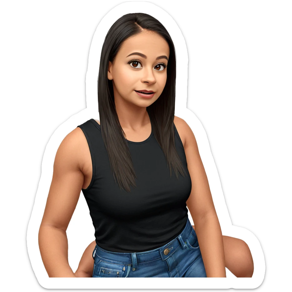 girl in tank top indoors sticker