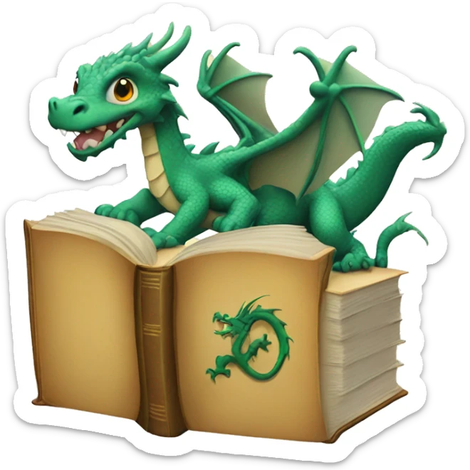 Dragon book sticker