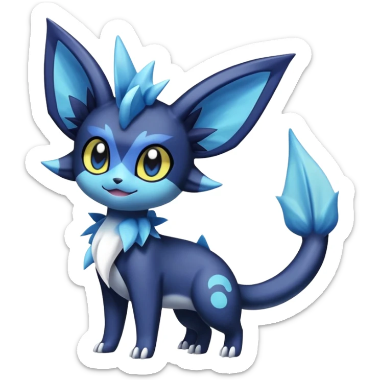 Noibat-Vaporeon-Meowstic-Umbreon-Fakémon-hybrid-creature (full body)  sticker