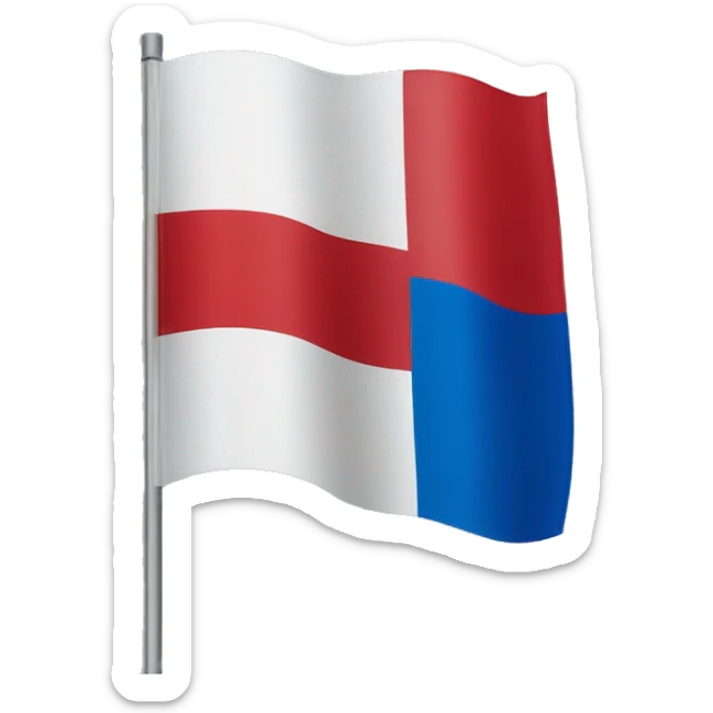 Flag of Austria but red on the flag is replaced with  Grey And White on the flag is replaced with Blue sticker