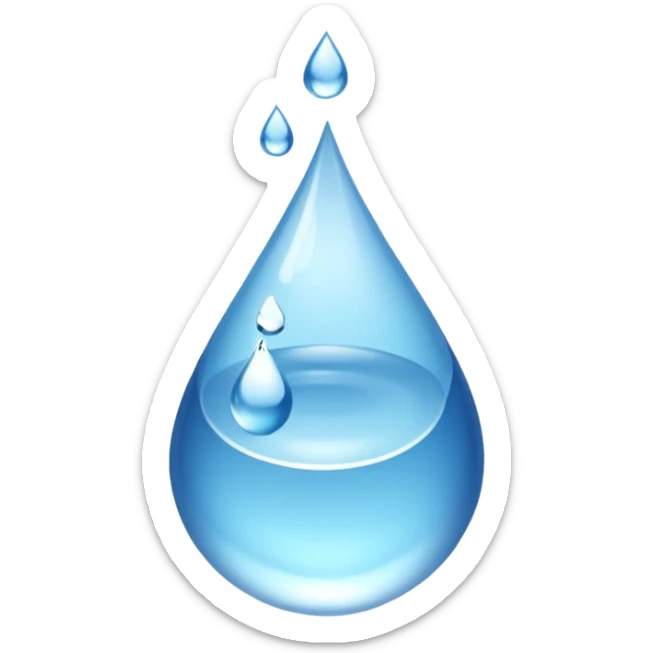 a droplet going down to a droplet and then another droplet and then two others cascading out from the middle droplet sticker