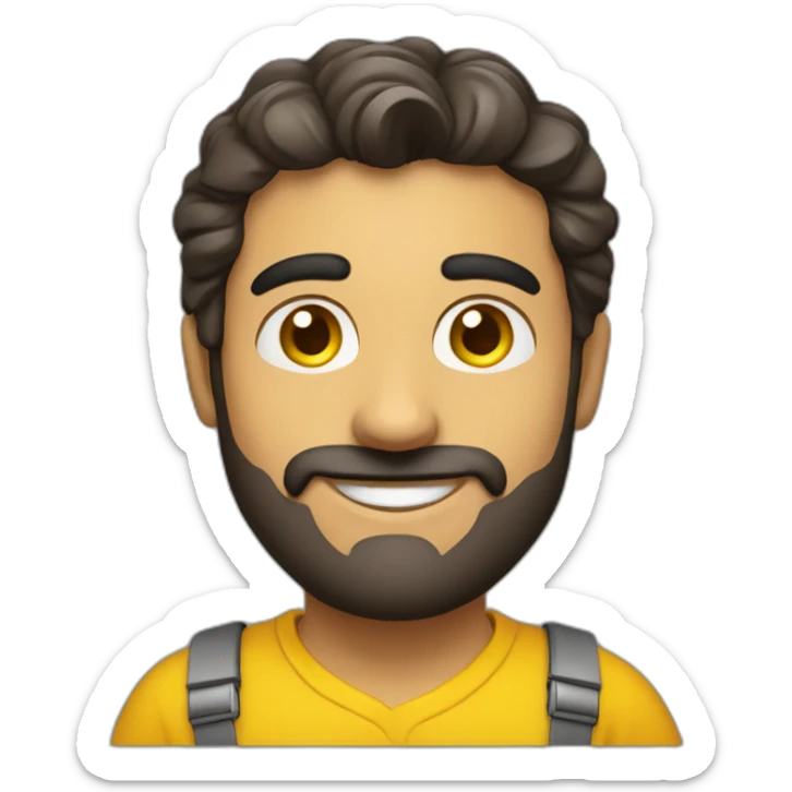 Armenian men with the yellow clothes reading book and looking at camera and smiling  sticker