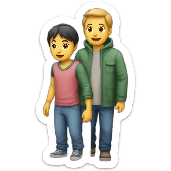 une personne sur le dos d'une autre personne qui est en train de crier sticker