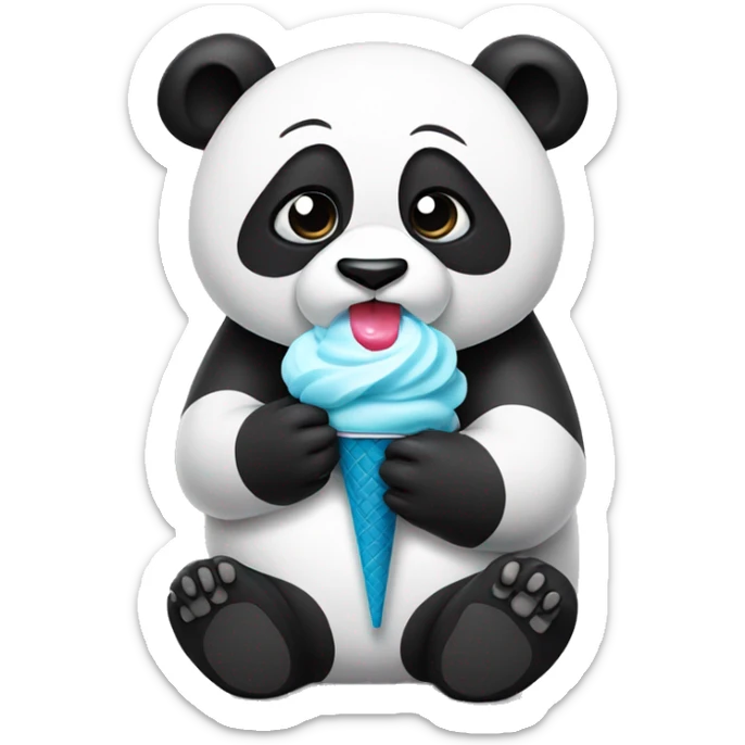 Panda eating ice cream sticker