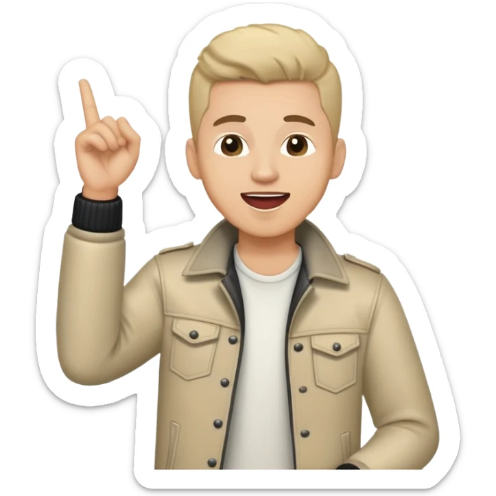 Happy Rock Pop Music Male Singer in his 30s dressed with trendy style sticker