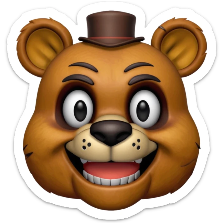 The head of Freddy Fazbear of five nights at Freddy sticker