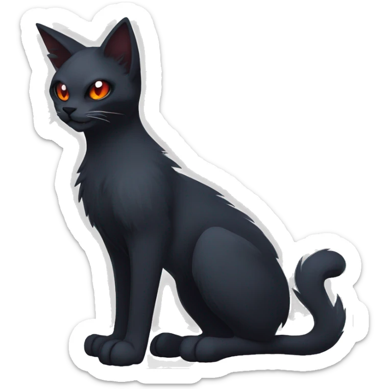 cool edgy fantasy dark-shadow-themed animal vampiric cat hybrid Fakemon full body sticker