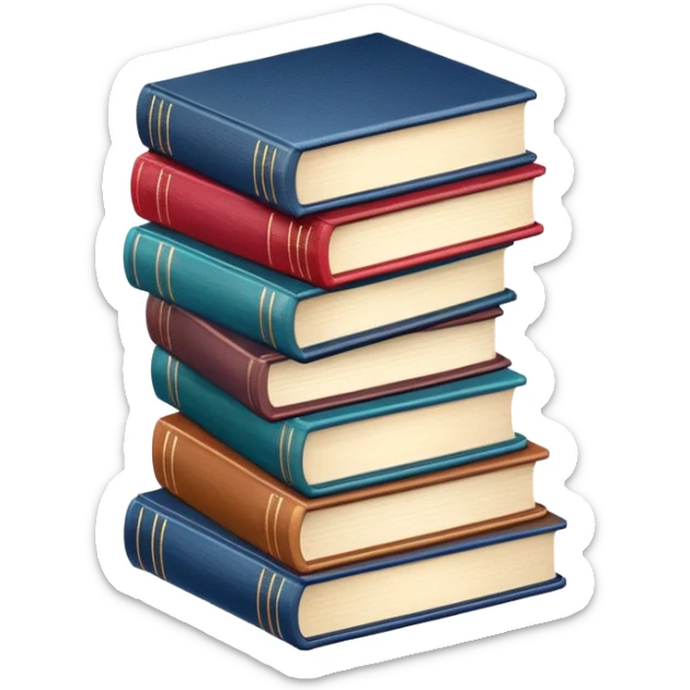 stack of books sticker