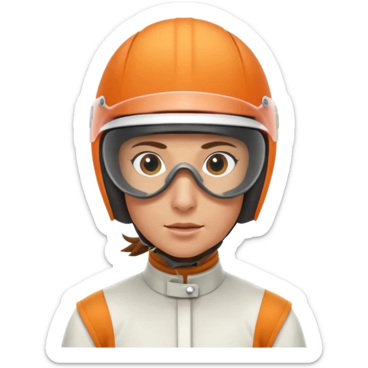 professional horse racing rider portrait, head and shoulders only, helmet visor, racing goggles, sleek jockey outfit, focused expression, 3D cartoon, mobile game icon style, clean background, no text, no watermark
 sticker
