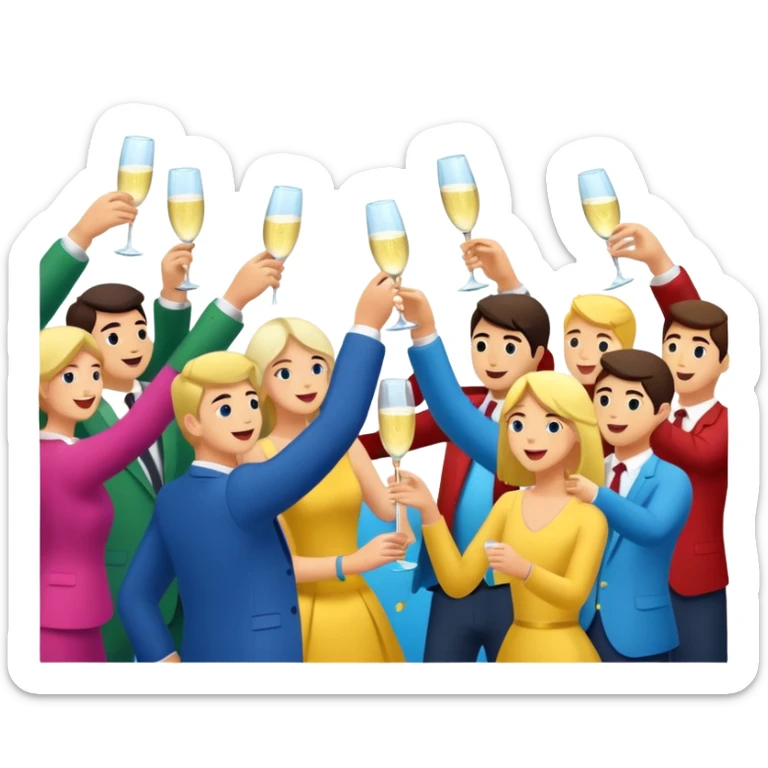 Maak een beeld voor een 50 jarig jubileum met veel kleur en confetti sticker