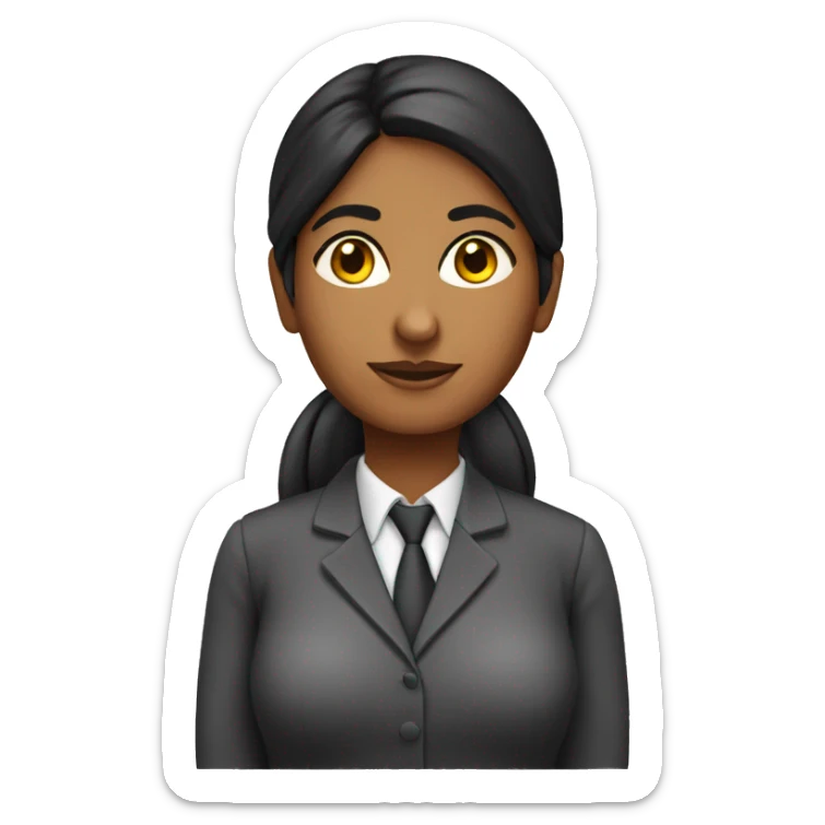 dark indian female geography teacher with bun and dark eyes sticker