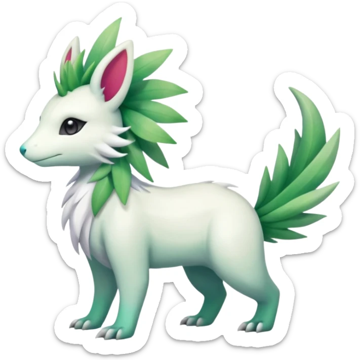 Shiny Iridescent Linoone-Amaura-Shaymin-Fakémon-hybrid-creature (full body)  sticker