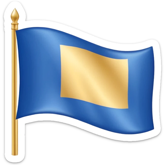 Make a golden and blue colour of flag and add a T letter in middle , makes like a country flag and made shiby sticker