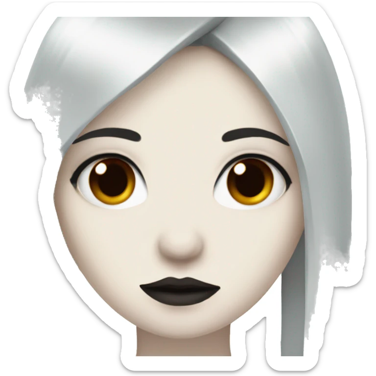 goth girl that has pale white skin and Long Dark Red hair and has fringe bangs sticker