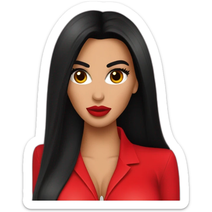 kim kardashian habillée en rouge qui fait du mini golf sticker