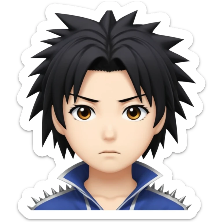 Make me a head shot emoji of Kaede Rukawa from anime Slam Dunk. sticker