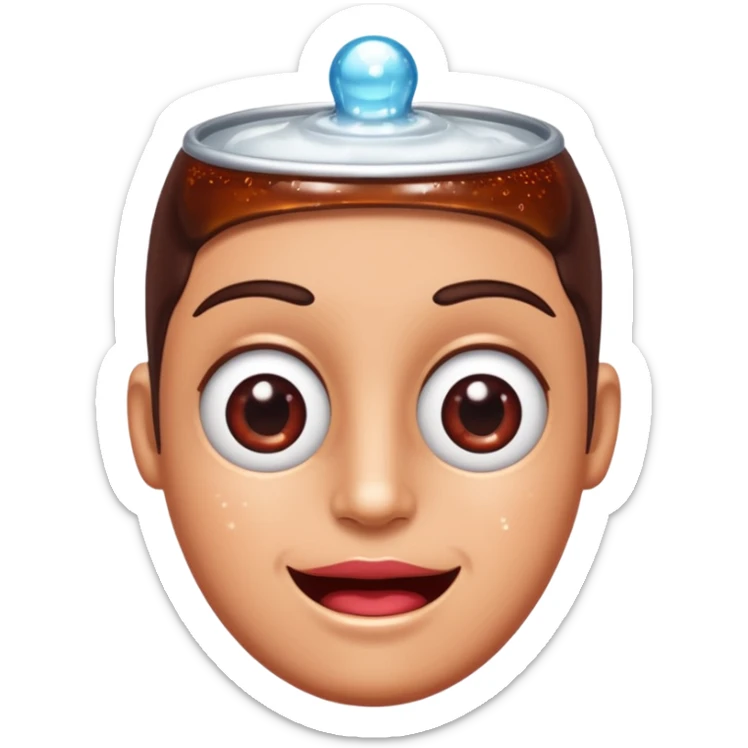 Make me a emoji like the star eyes emoji but instead of stars it’s Dr Pepper sticker