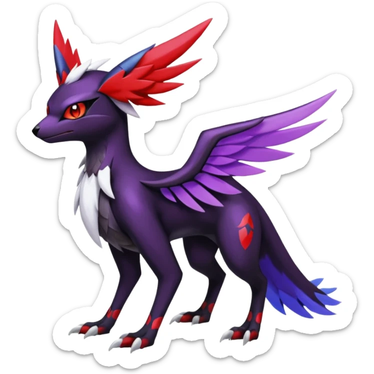Shiny Evil Latias-Umbreon-Noivern-Silvally-Pokémon-Fakémon-fusion (full body) sticker