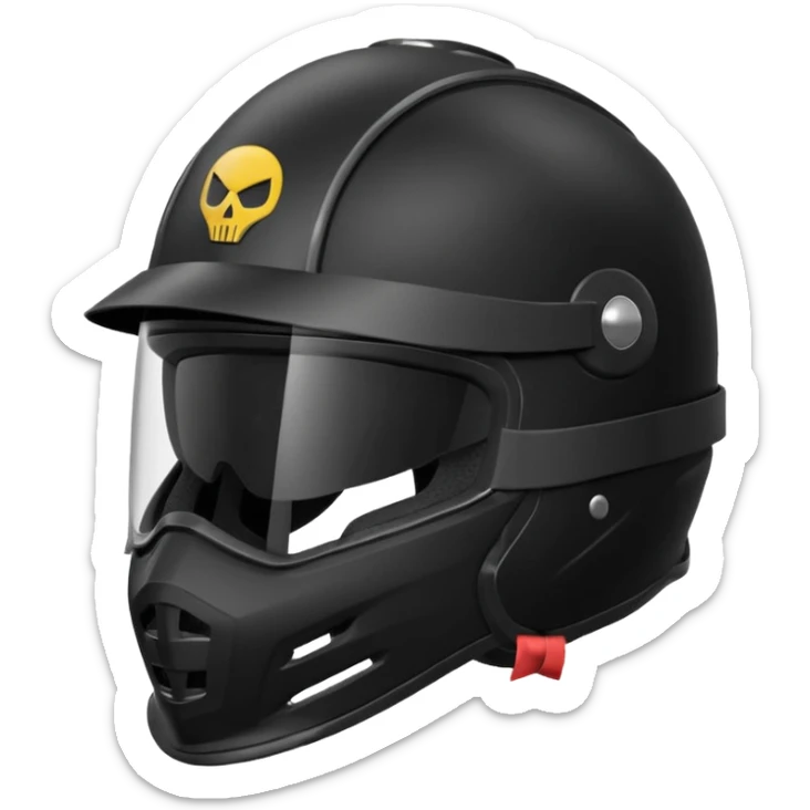 Rider helmet black matte at the back theres ribbon attached for female rider it is a full face only do not include the lady sticker