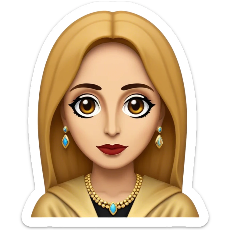 Cinematic Realistic Fairuz Pop Culture Emoji, featuring an iconic portrayal of the legendary singer rendered with vibrant textures and soulful, dynamic lighting. sticker