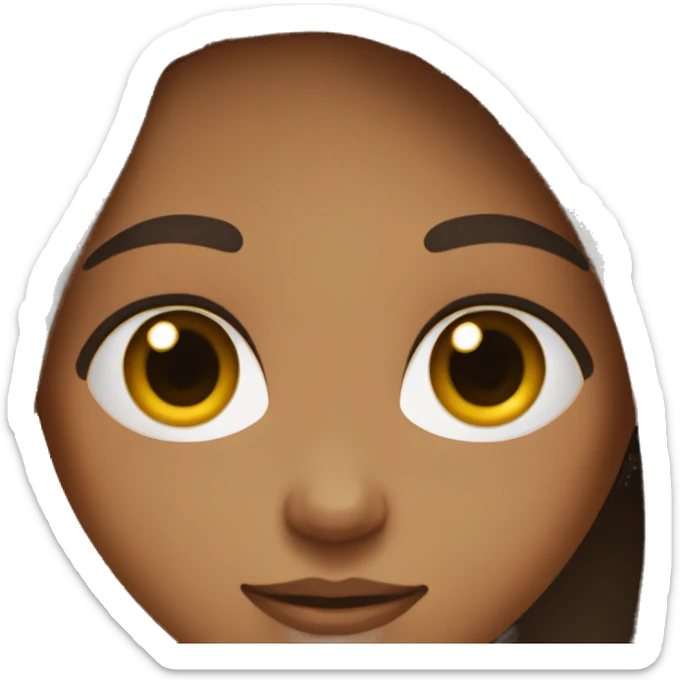 Girl with medium brown skin, brown eyes and dark long hair sticker