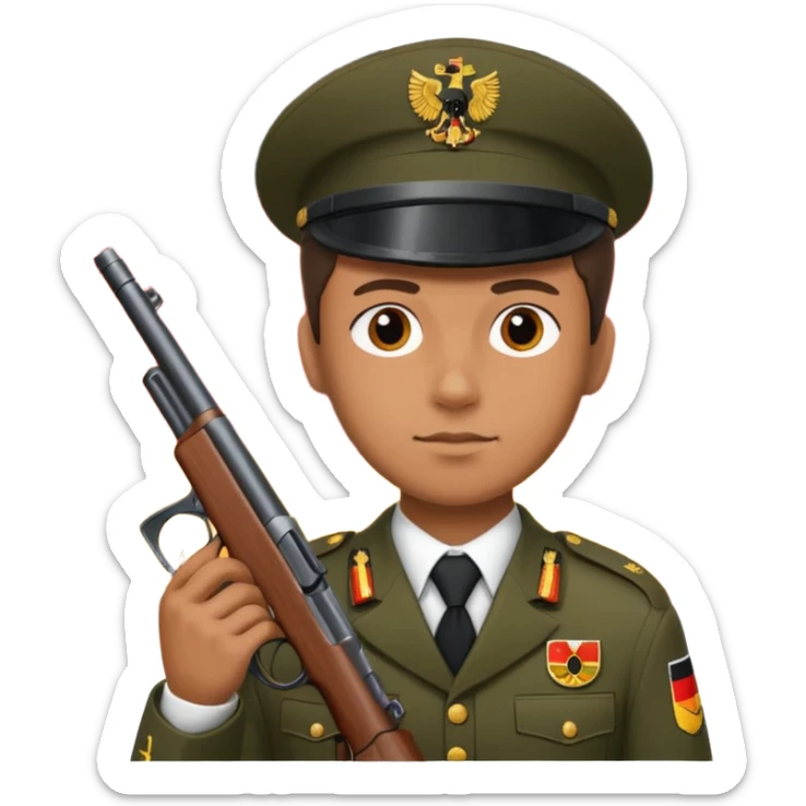 A soldier with a gun on the background of the flag of the German Empire sticker