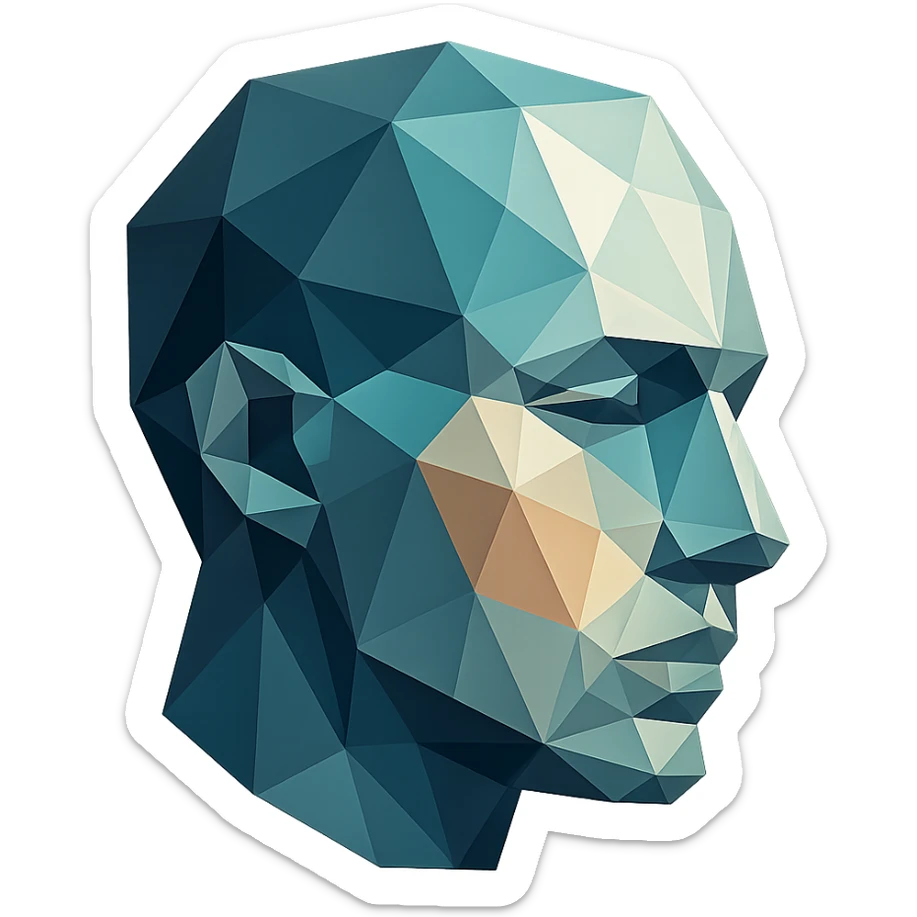 geometric AI face sticker