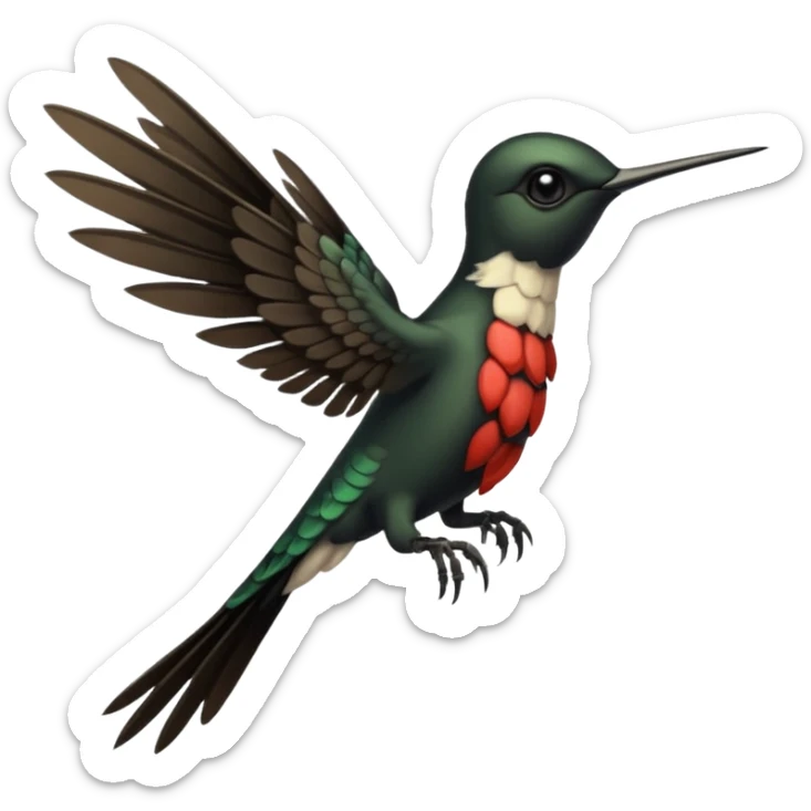 creppy demon like hummingbird with  creppy and very long wings   staring in your soul sticker