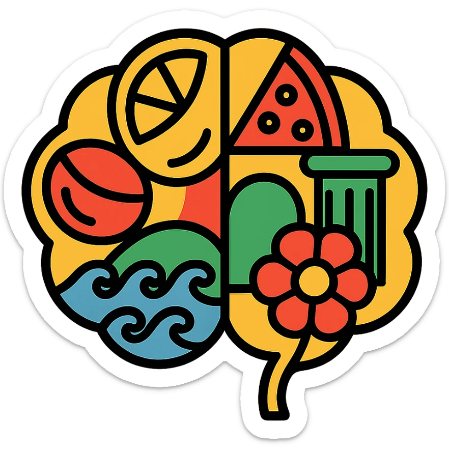 Tung Tung sahur italian brainrot as a stylized icon, abstract, with Italian motifs, no text sticker