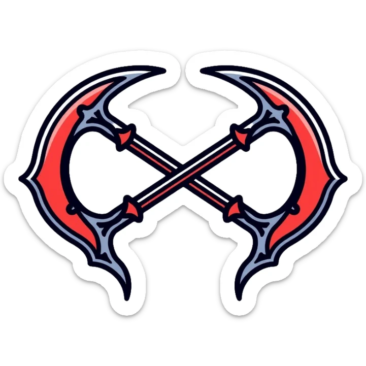 Warglaives from World of Warcraft, curved dual blades, Illidan Stormrage's weapons sticker