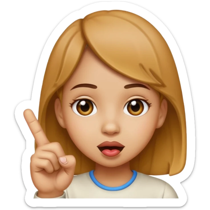 Un fille a la tête de caca et avec un doigt d'honneur  sticker