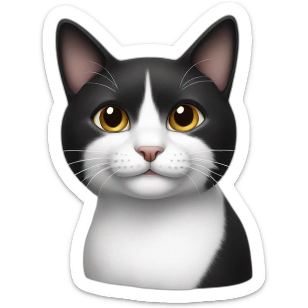Black and white cat sticker