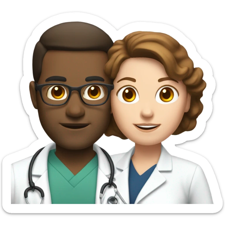  45 and a doctor with  short browm hair and and white woman sticker