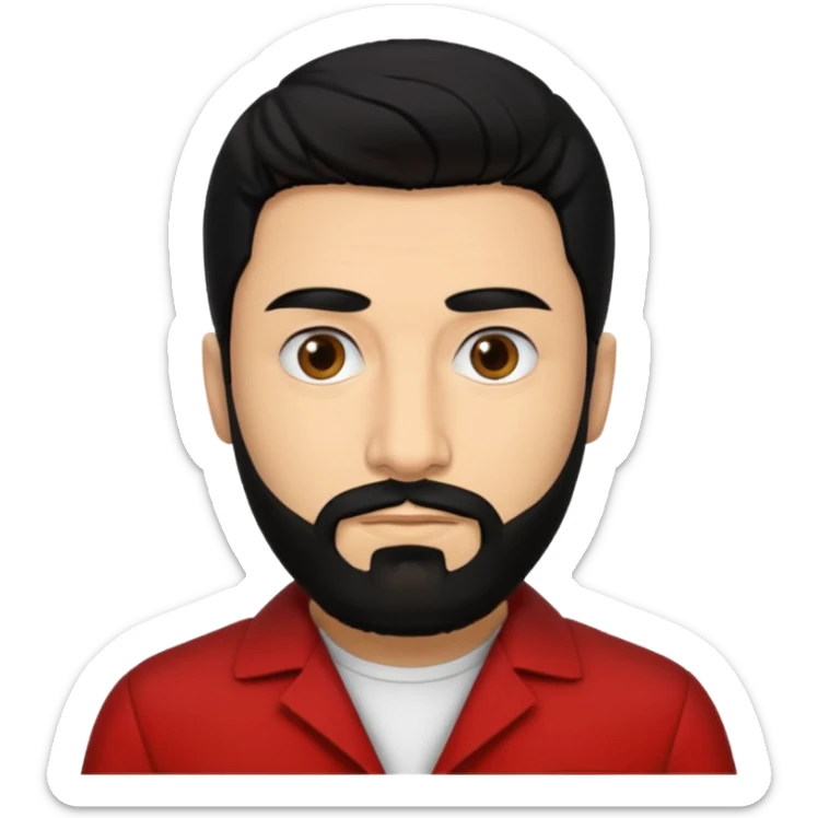 Tokyo in the la casa de papel TV show, black hair with beard sticker