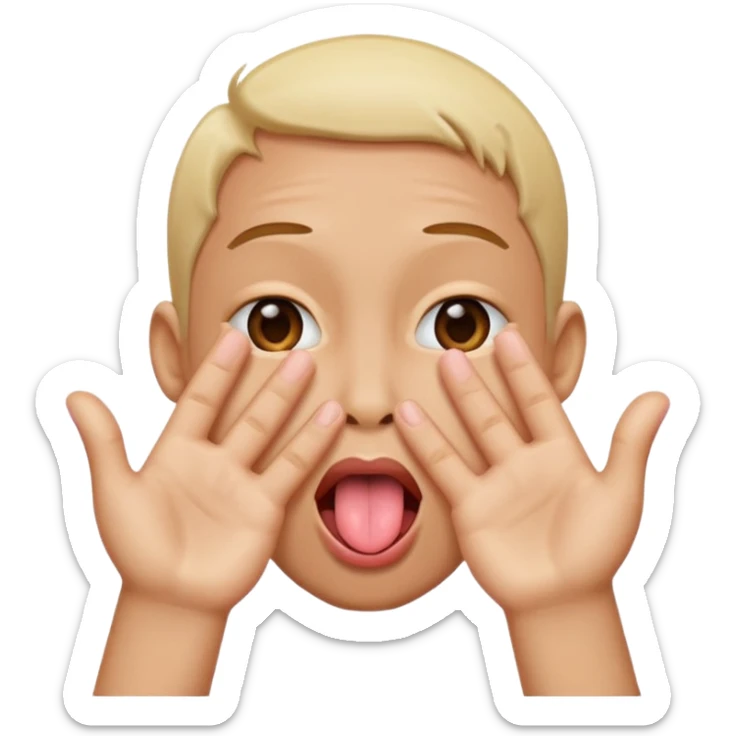 Person with tounge out and hands face oppiste of eachother  sticker