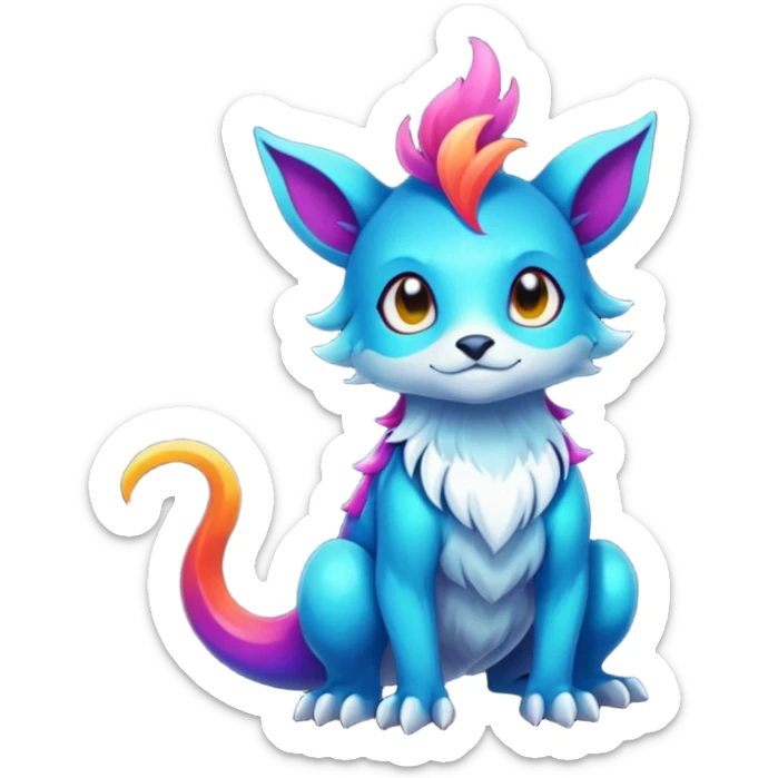 Shiny Colorful Night-Colored Fionbri-creature by Falvie (full body) sticker