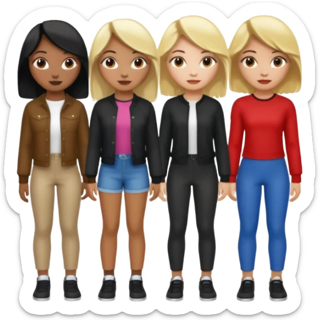 BLACKPINK 4 girls, hair colors: 1 blonde, 2 black, 1 brown sticker