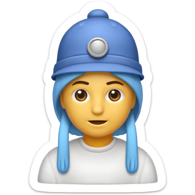 emoji de un persona con gorro de hacer mechas en la peluqueria sticker