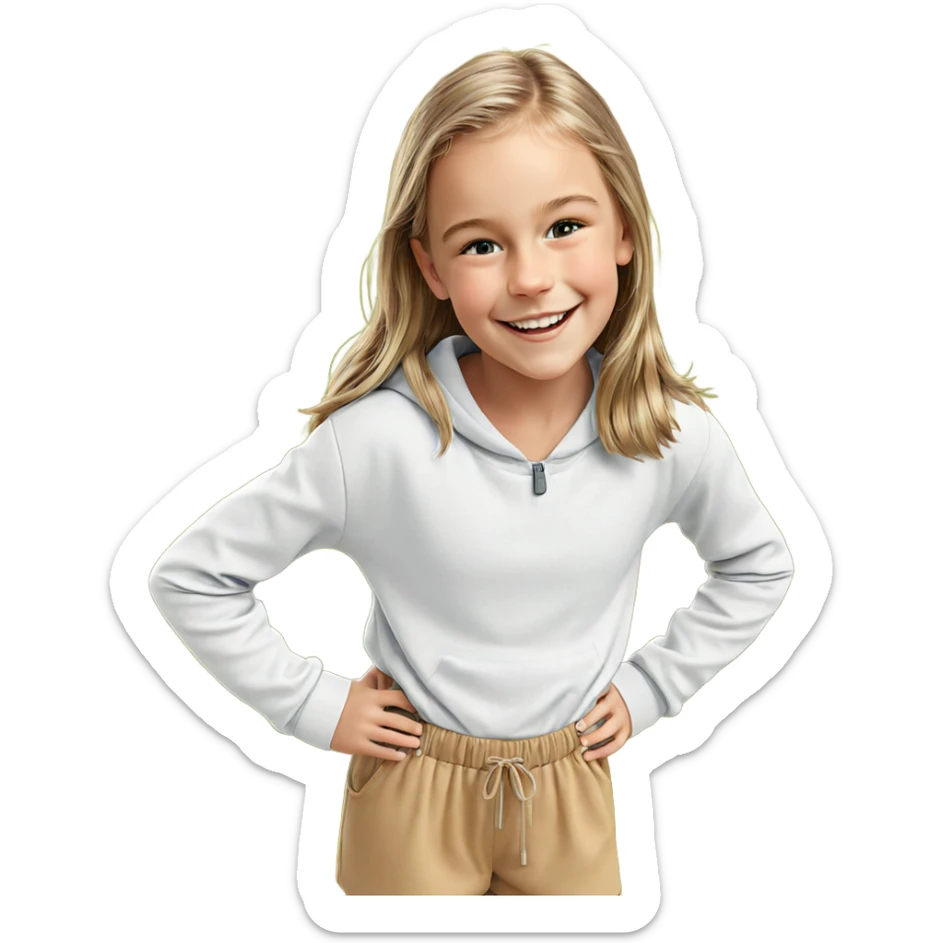 smiling girl in outdoor scene sticker