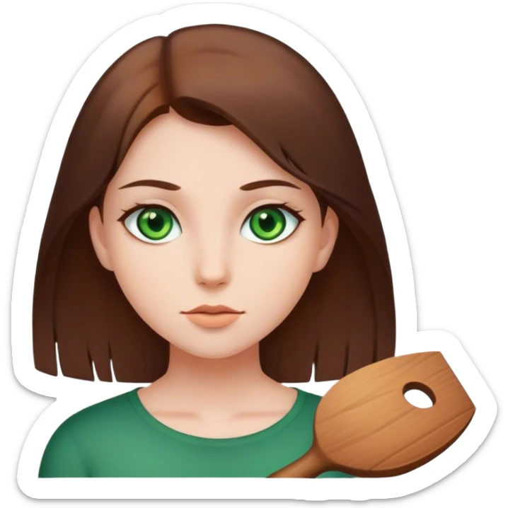 Just a girl that has green eyes and straight brown hair sticker