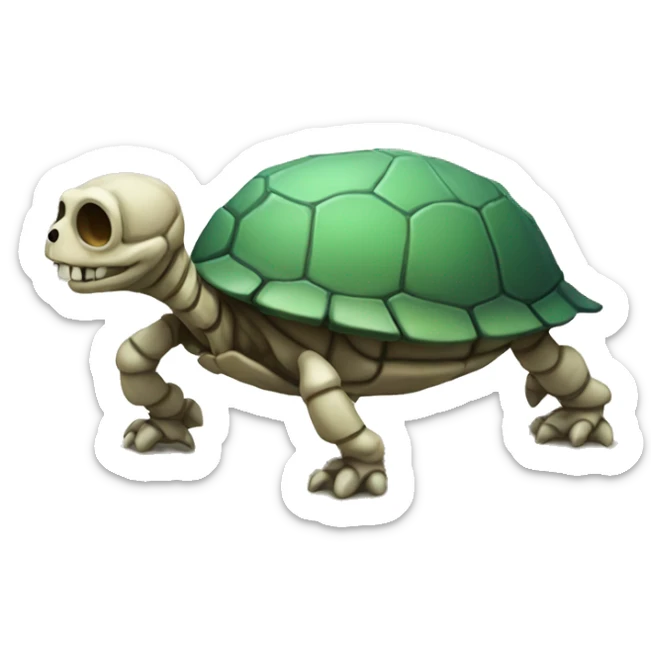 A skeleton turtle sticker