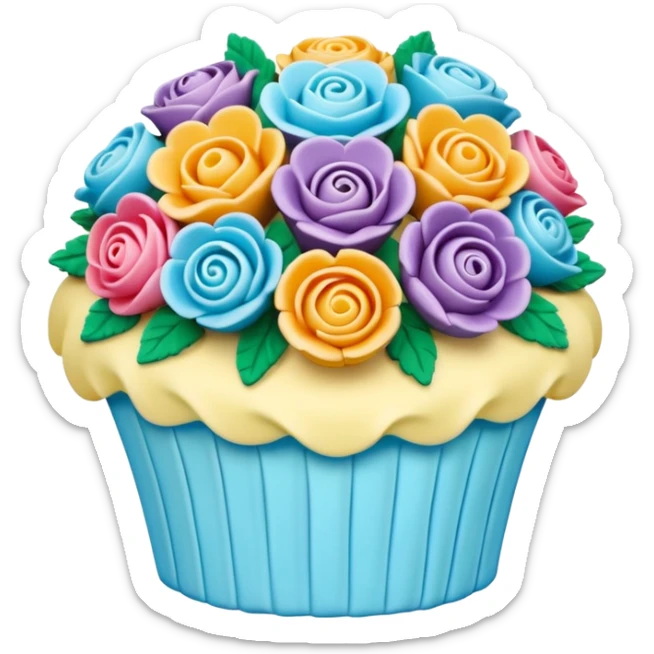 cake in the shape of a bouquet of flowers sticker