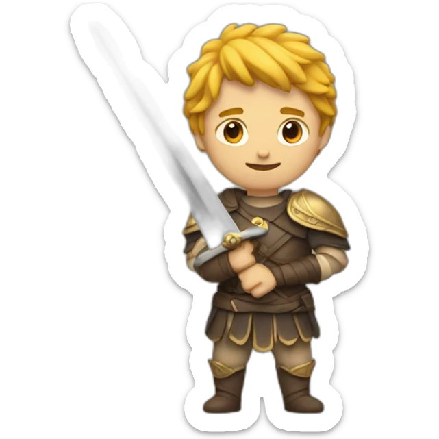 Human holding sword sticker